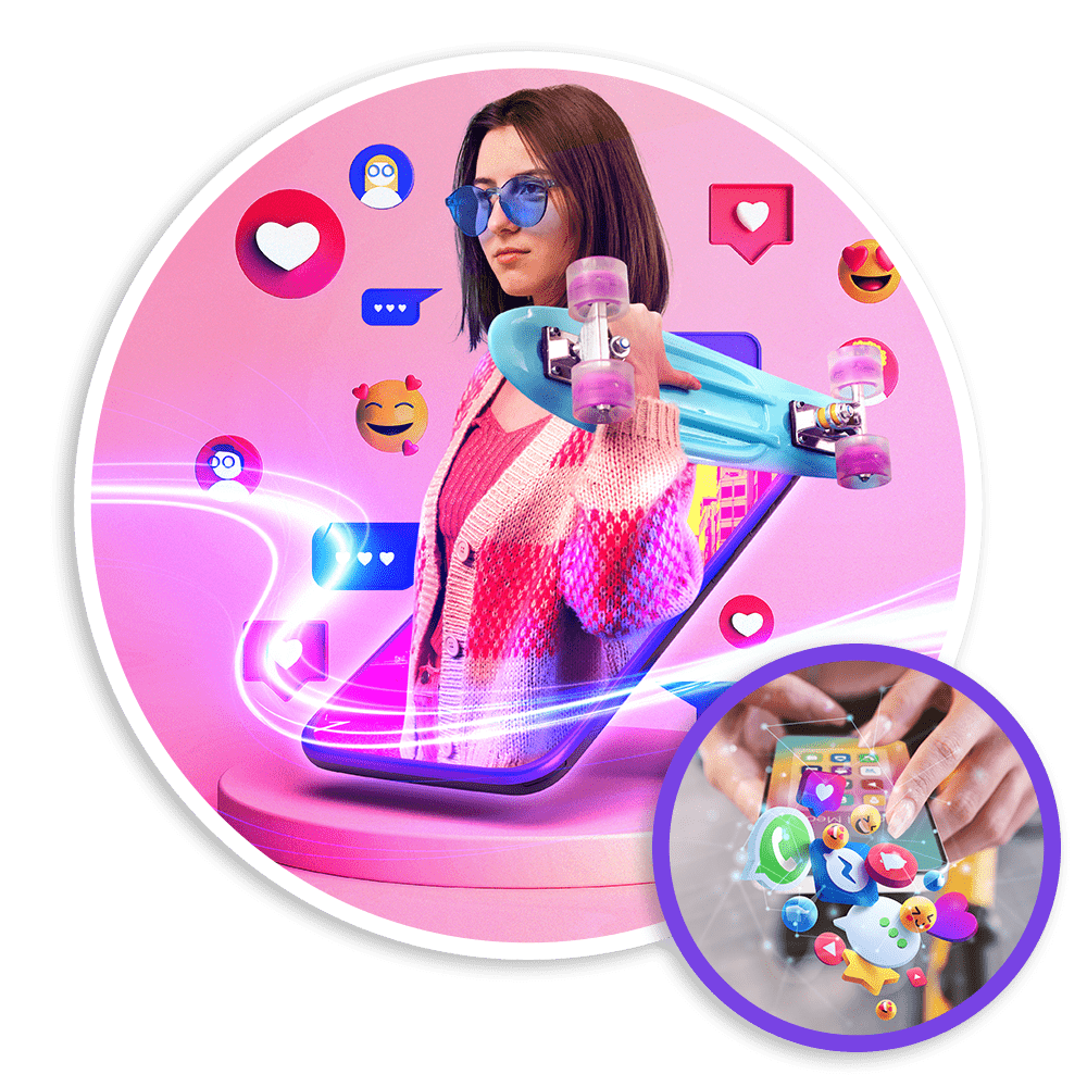 Illustration de la gestion des réseaux sociaux par Megarocket